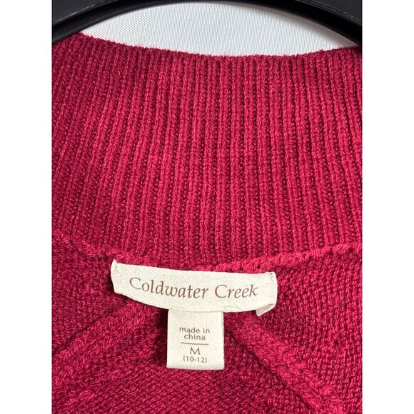 Coldwater Creek Womens M Red Short Sleeve V-Neck Sweater Acrylic - Picture 3 of 5